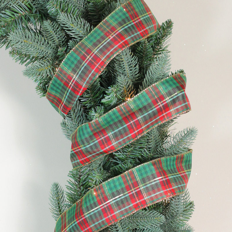 Northlight Red and Green Plaid Christmas Wired Craft Ribbon 2.5" x 16